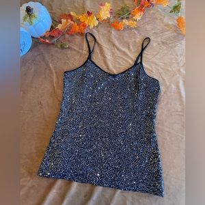 Sparkly Silver and Black Festive Express Cami